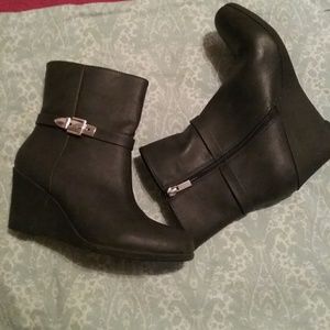 Wedge Navy Booties - Never Worn